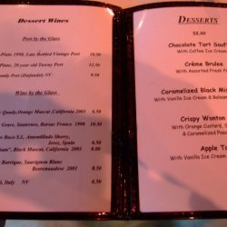 Serv restaurant menu with prices