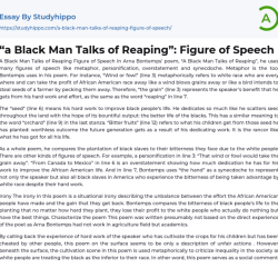 A black man talks of reaping