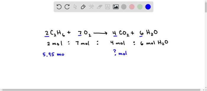 The combustion of ethane c2h6 produces carbon dioxide and steam